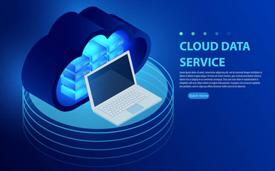 云數據中心、服務器機房圖標、信息請求處理、計算機技術